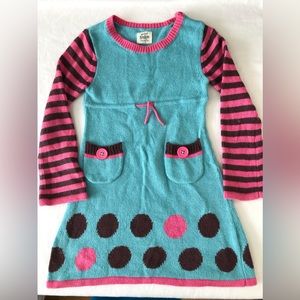 Mini Borden long bell sleeve Toddler sweater dress, Size 3-4Y